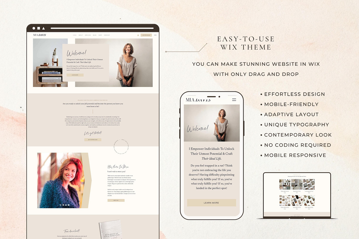Wix Website Template - Boho Coach, a Wix Template by Nes Design Co (Photo 2 of 11)