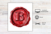 Red Wax Letter Stamp Clipart, an Illustration by Canvas Craft (Thumbnail 9 of 9)