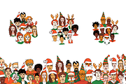 Festive Diverse Portrait Pattern, a Pattern Graphic by VasilkovS (Thumbnail 3 of 6)