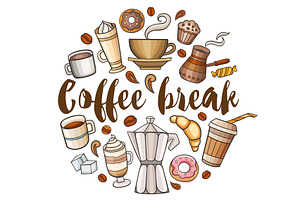 Coffee Break Vector Design Kit