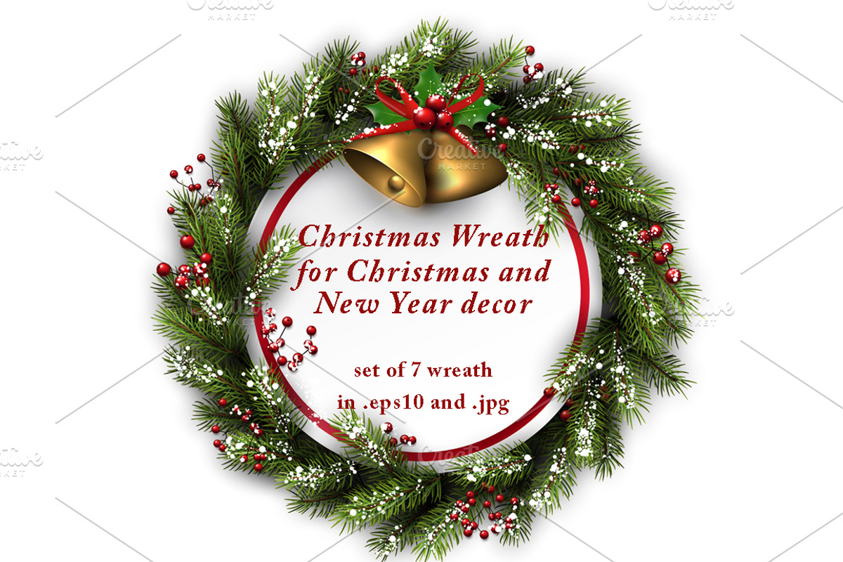 Christmas Wreath for Christmas decor, a Decorative Illustration by Vjom (Photo 1 of 4)