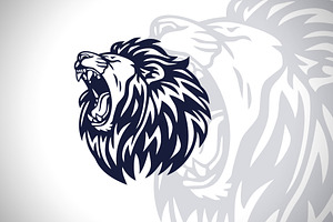 Lion Roar Logo Mascot Design Icon