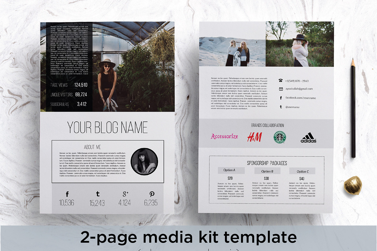 Modern media kit template, a Stationery Template by Chic templates (Photo 1 of 4)