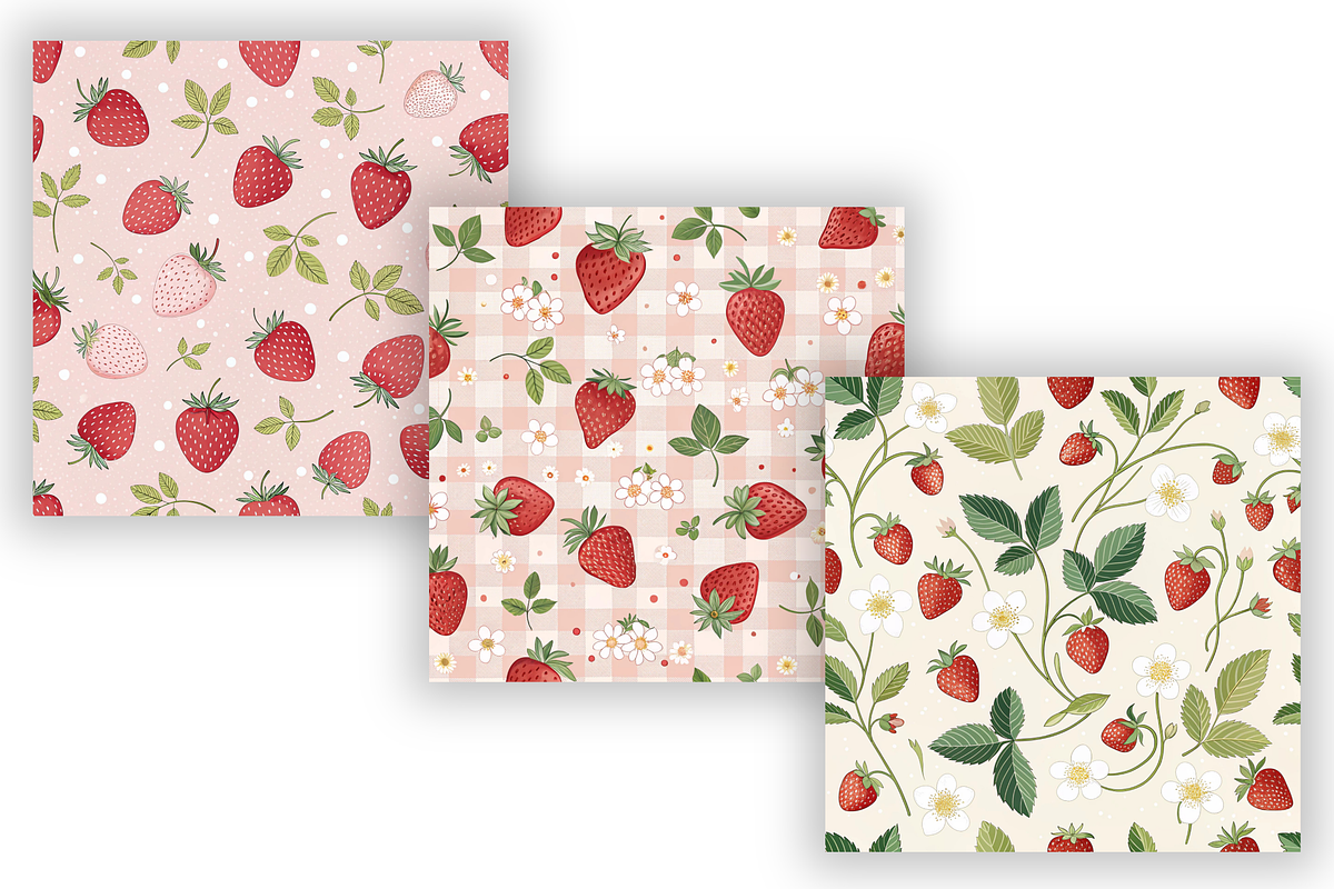 Cute Strawberry Seamless Pattern