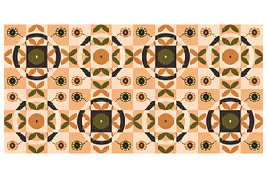 Geometric floral tiles, a Decorative Illustration by Creative Backgrounds