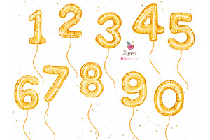 Number Balloons Png Watercolor 161