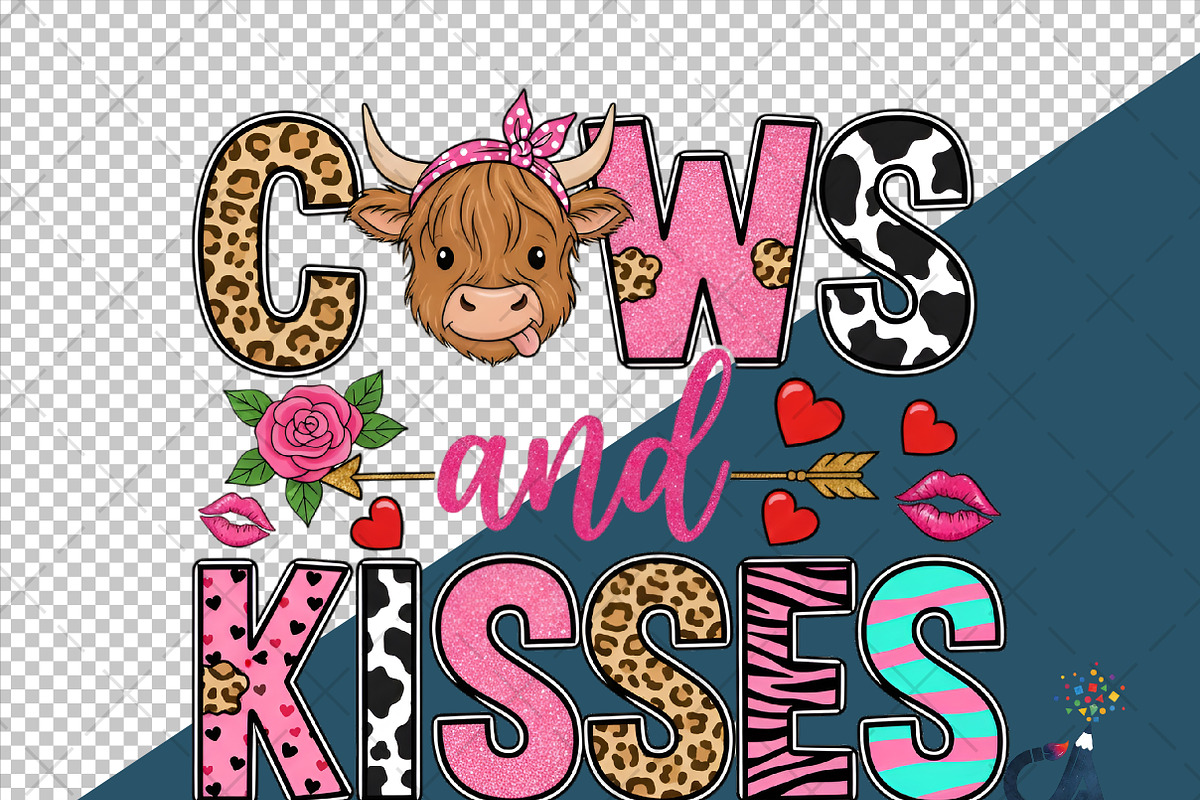 Valentine Cows And Kisses Png, an Illustration by Creative Art (Photo 6 of 6)