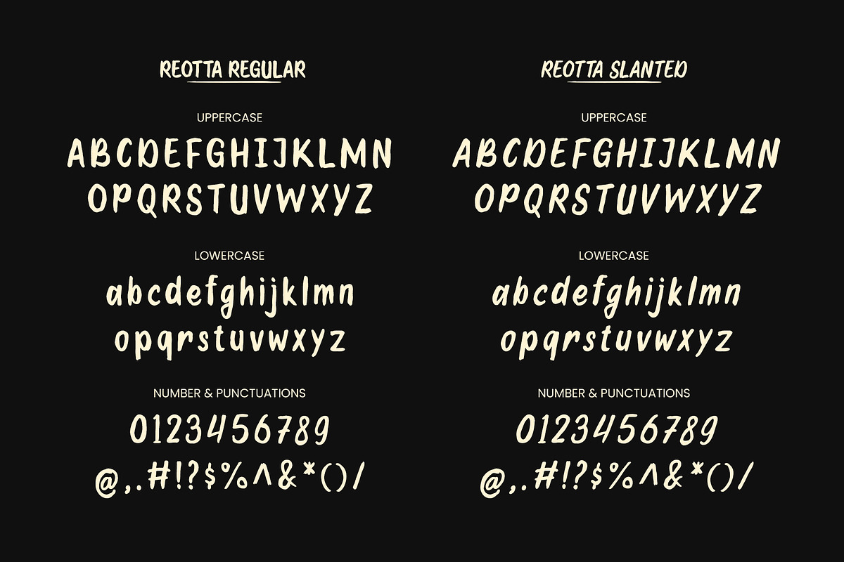 Reotta - Imperfect Hand Drawn Font, a Handwritten Font by Mbonster Design Studio (Photo 17 of 17)