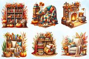 Fall Reading Nook Clipart Bundle, an Illustration by Craft Nest (Thumbnail 4 of 5)