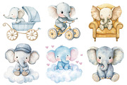 Watercolor Elephant Clipart, an Illustration by CitraGraphics (Thumbnail 4 of 5)