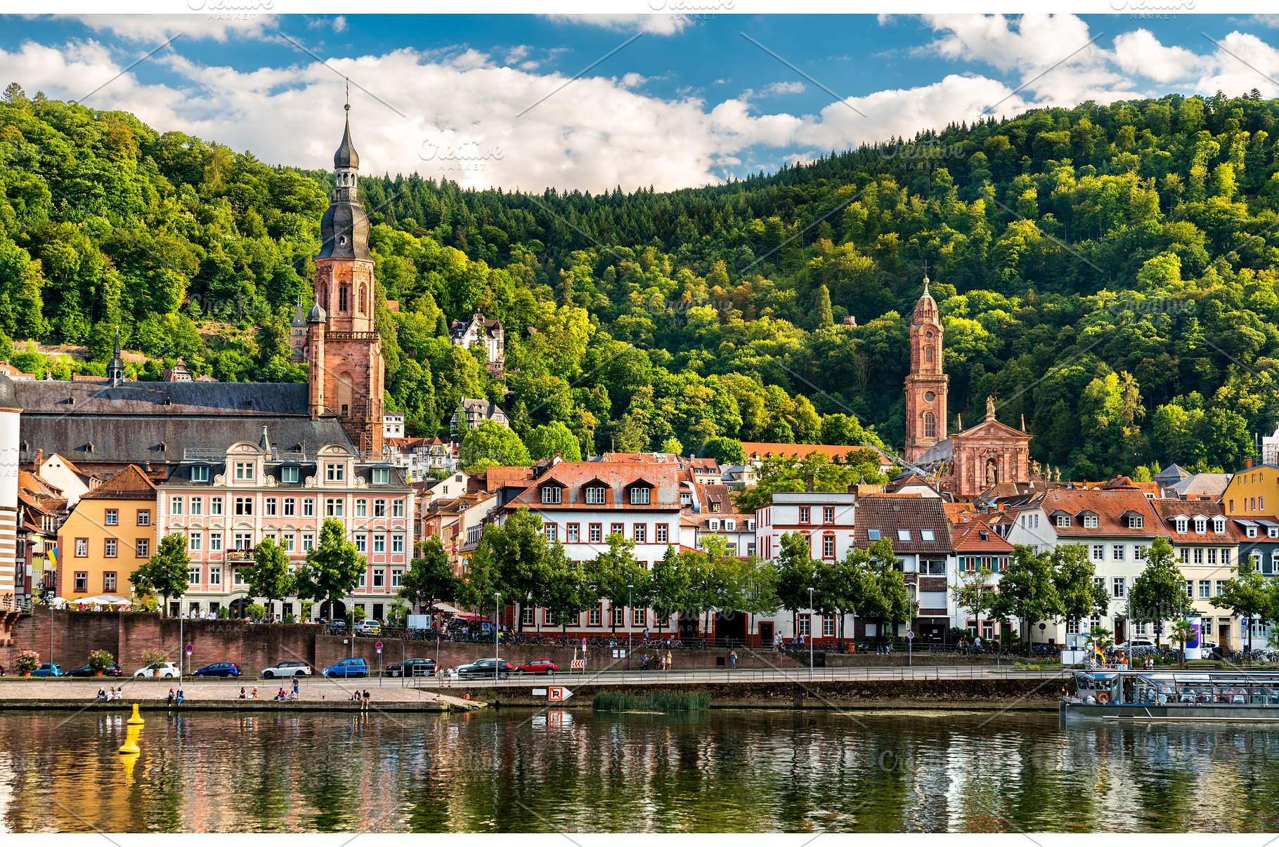 Skyline of Heidelberg at the Neckar, an Architecture Photo by Leonid Andronov