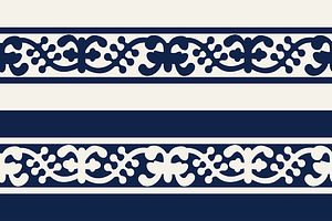 Blue Indian Block Print: Border