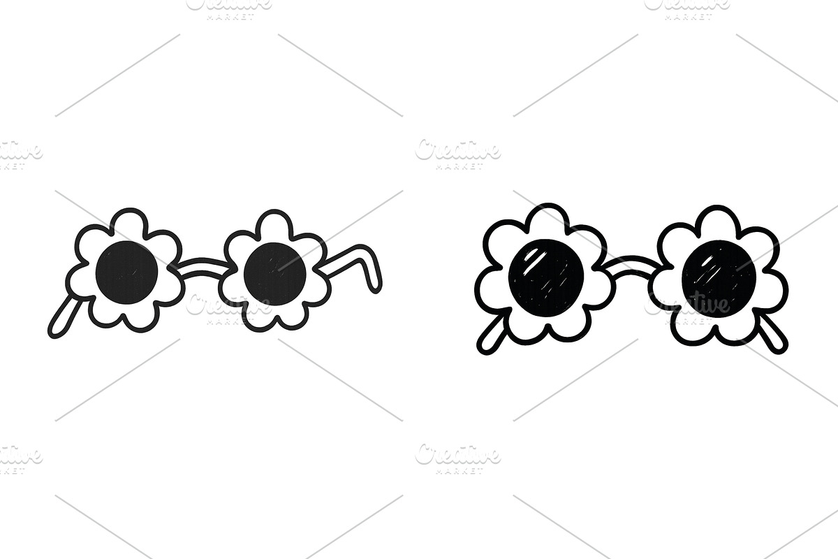 Vintage styled flower sunglasses, an Illustration by ZinetroN