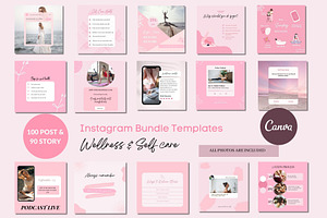 Wellness Instagram Template Canva, a Social Media Template by Deepa Template Studio
