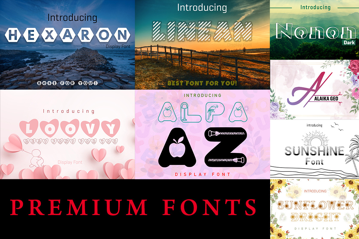 Premium Fonts Bundle, a Font by Actual Pixel (Photo 2 of 23)