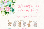 Bunny's ice cream shop clipart, an Animal Illustration by heyiamalice (Thumbnail 7 of 13)