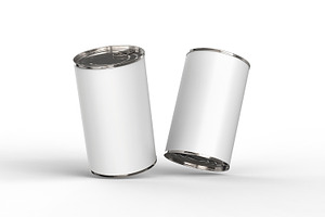 Tin Can With Lid Packaging Mockup