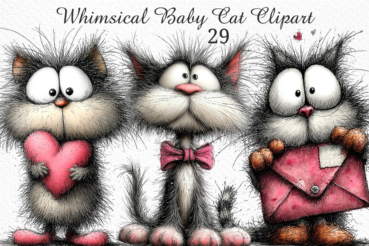 Whimsical Baby Cat Clipart Png, an Illustration by Craft Nest (Photo 1 of 11)