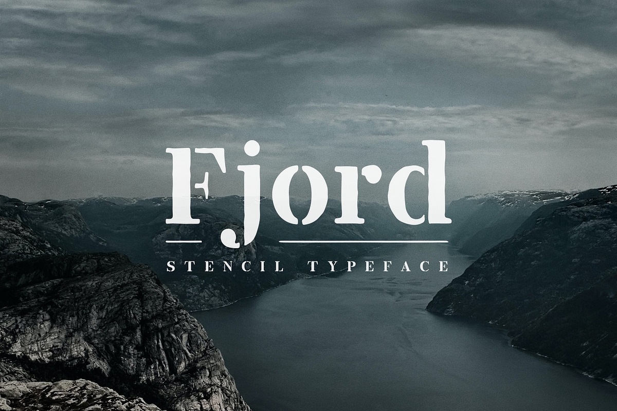 Fjord Stencil - Display Font, a Font by Medialoot (Photo 1 of 4)