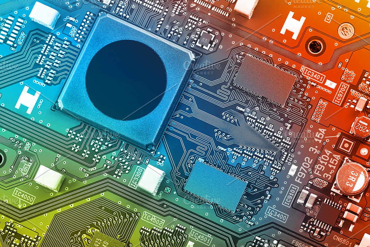 Electronic circuit board close up featuring background, blue, and board, a Technology Photo by RGdesign (Photo 1 of 2)