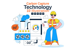 10 Carbon Capture Technology, a Technology Illustration by denayunebgt