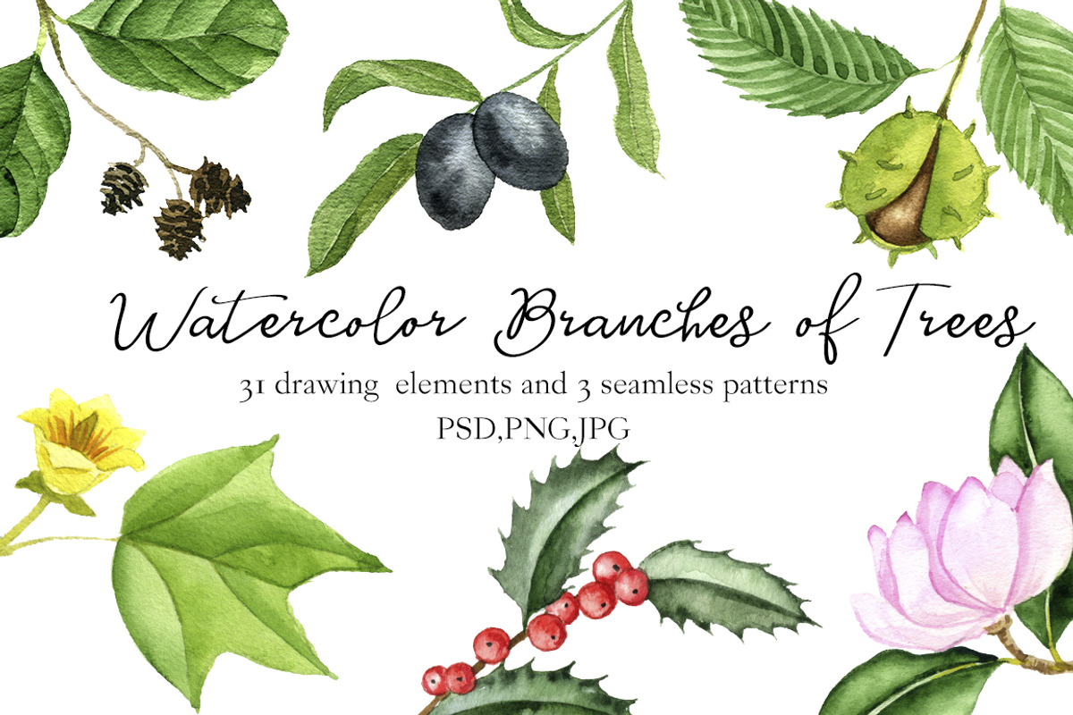 Watercolor Branches of Trees, an Illustration by cat_arch_angel (Photo 1 of 5)