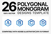 26 A-Z Polygonal Monograms set, a Branding & Logo Template by Walldecorated (Thumbnail 1 of 5)