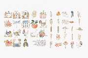 harvest meadow watercolor clipart, a Decorative Illustration by Patishop Art (Thumbnail 7 of 10)