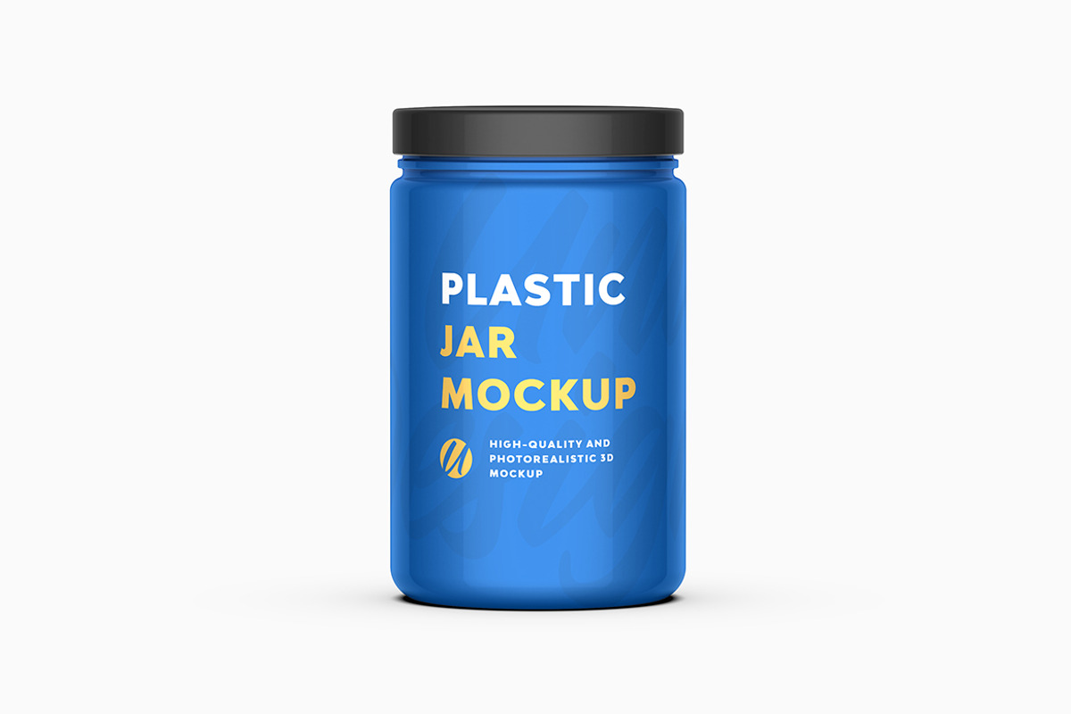 Plastic Jar Mockup, a Packaging Mockup by UnicDesign (Photo 3 of 5)