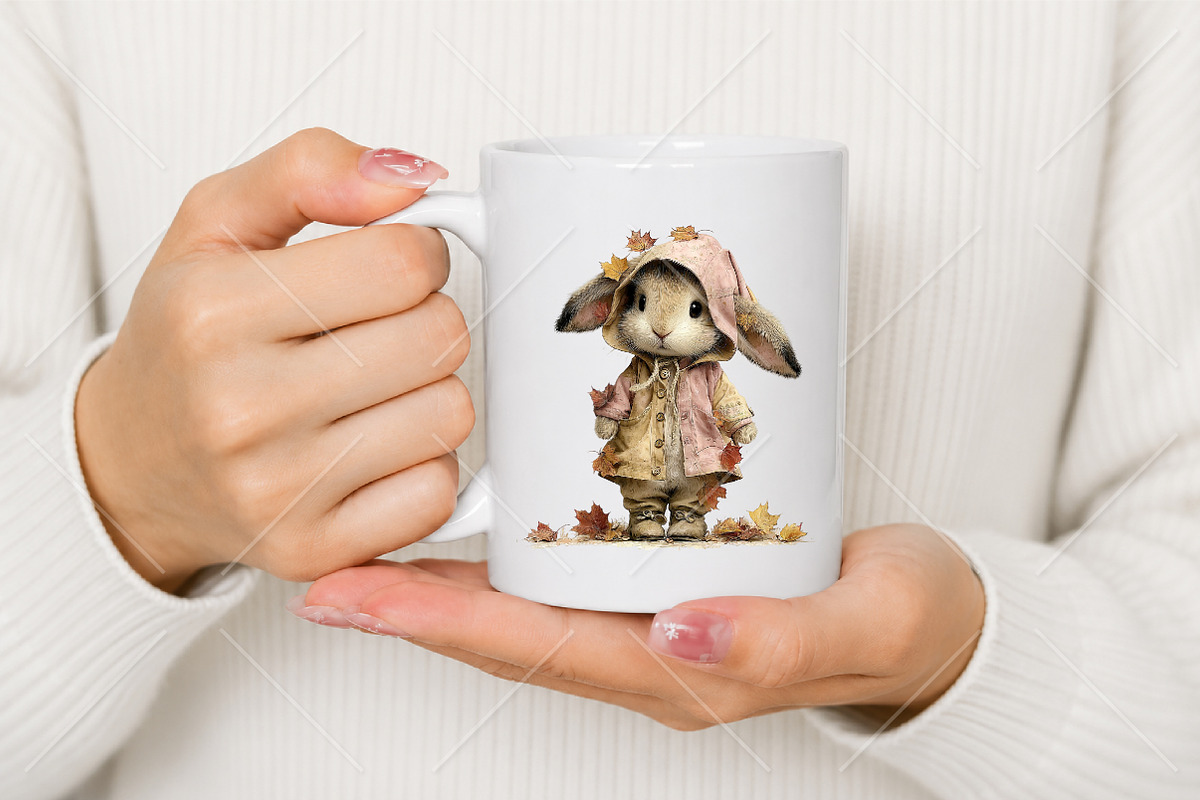 Whimsical Fall Autumn Bunny Clipart, a Seasonal Illustration by Canvas Craft (Photo 9 of 10)