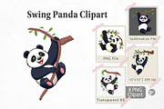 Swing Panda Clipart, a Graphic by Artnoy (Thumbnail 1 of 5)