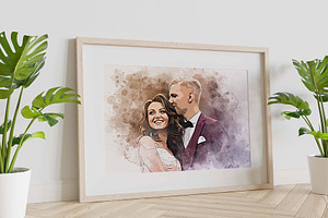 Wedding Digital Watercolor Painting