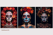 3 Day of the Dead illustrations ai, a Holiday Photo by GoldmoonUA (Thumbnail 1 of 4)