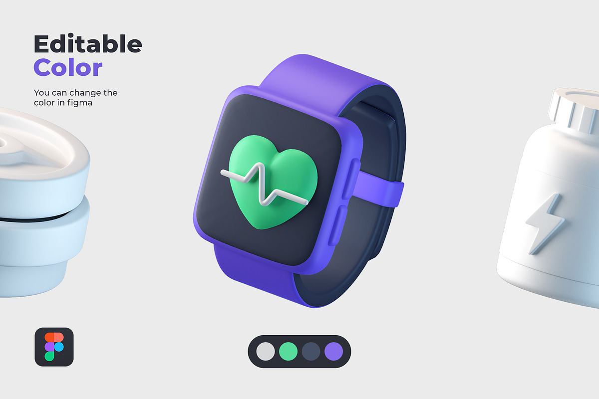 Fitness and Gym 3D icons, a Healthcare Illustration by Ekata Studio (Photo 3 of 7)