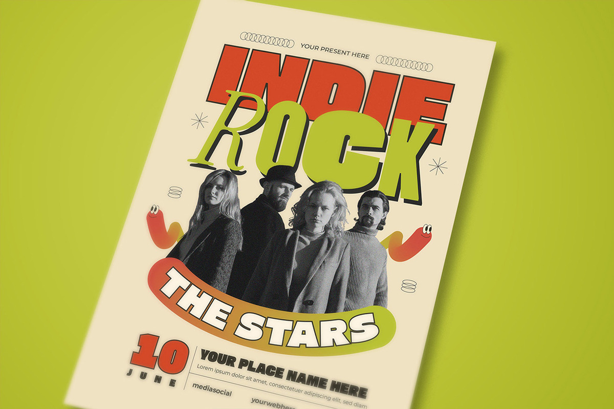 Indie Rock Music Party Flyer, a Flyer Template by megarez (Photo 3 of 3)