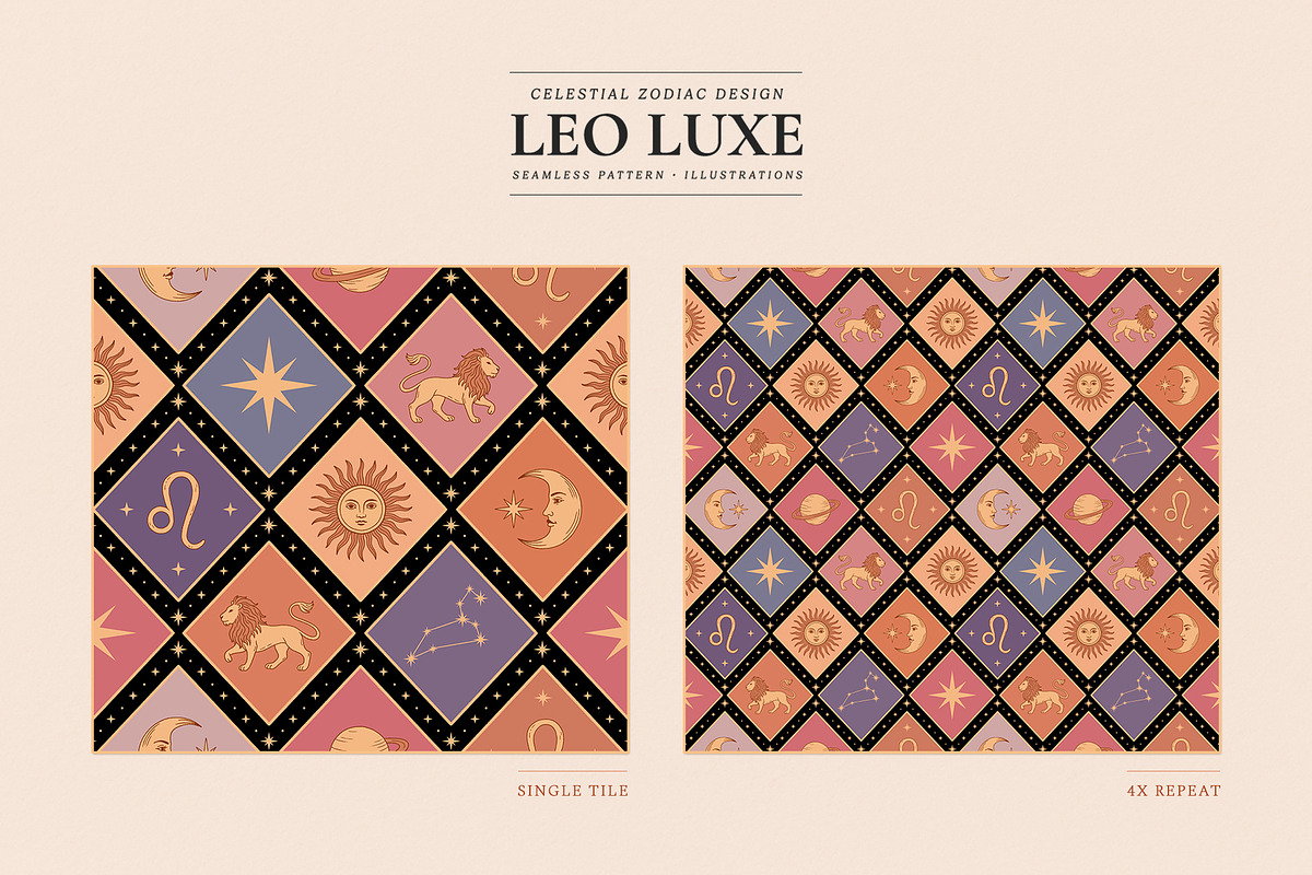 Leo Luxe - Pattern and Illustrations, a Pattern Graphic by Dina Mae (Photo 3 of 11)