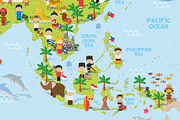 Cartoon Map of Asia, an Education Illustration by asantosg (Thumbnail 5 of 5)