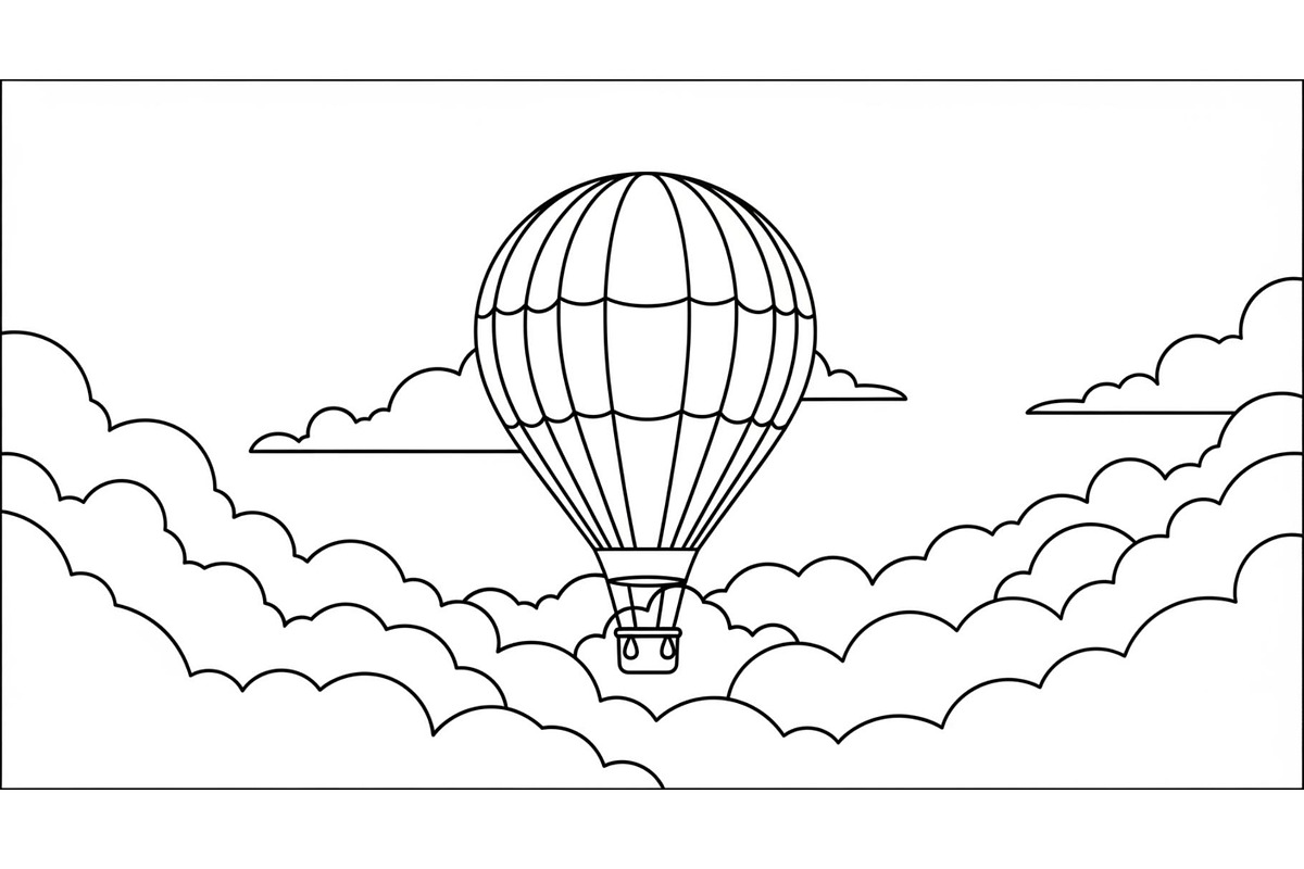 Hot Air Balloon Cloud Line Art bundl, an Illustration by Designer_Momina (Photo 19 of 51)