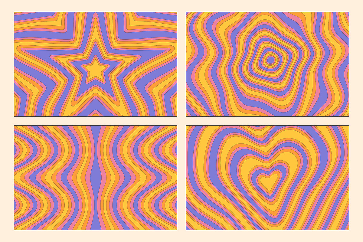 24 Groovy Psychedelic Backgrounds, a Background Graphic by Graphic Goods (Photo 2 of 15)