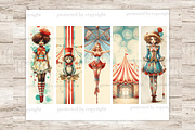 Circus Bookmarks Printable | Vintage, a Sport Illustration by GlamArtZhanna (Thumbnail 2 of 3)
