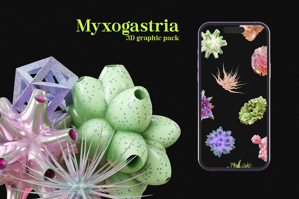 Organic Abstract 3D Shapes Pack, a Graphic by LarysaZabrotskaya (Photo 6 of 9)