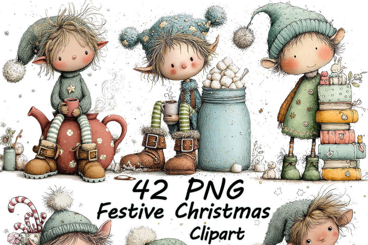 Whimsical Festive Christmas Elf, a Graphic by one-touch (Photo 1 of 10)