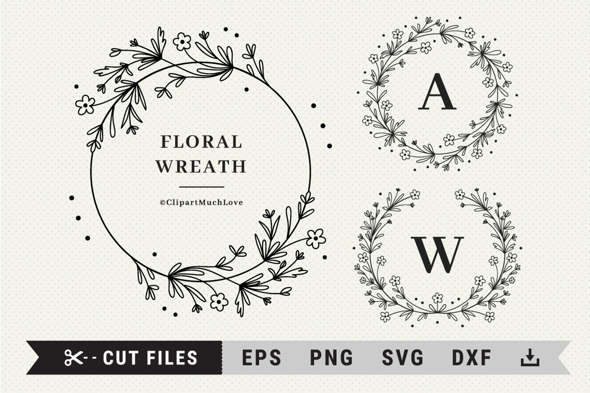 Floral wreath svg, Wildflower wreath, an Illustration by ClipartMuchLove (Photo 1 of 7)