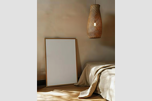 Mockup Frame Set in Beige Bedroom, an Architecture Photo by GFXCity