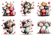 Whimsical Daisy Flowers Cat Clipart, an Illustration by Dream Creation (Thumbnail 3 of 8)