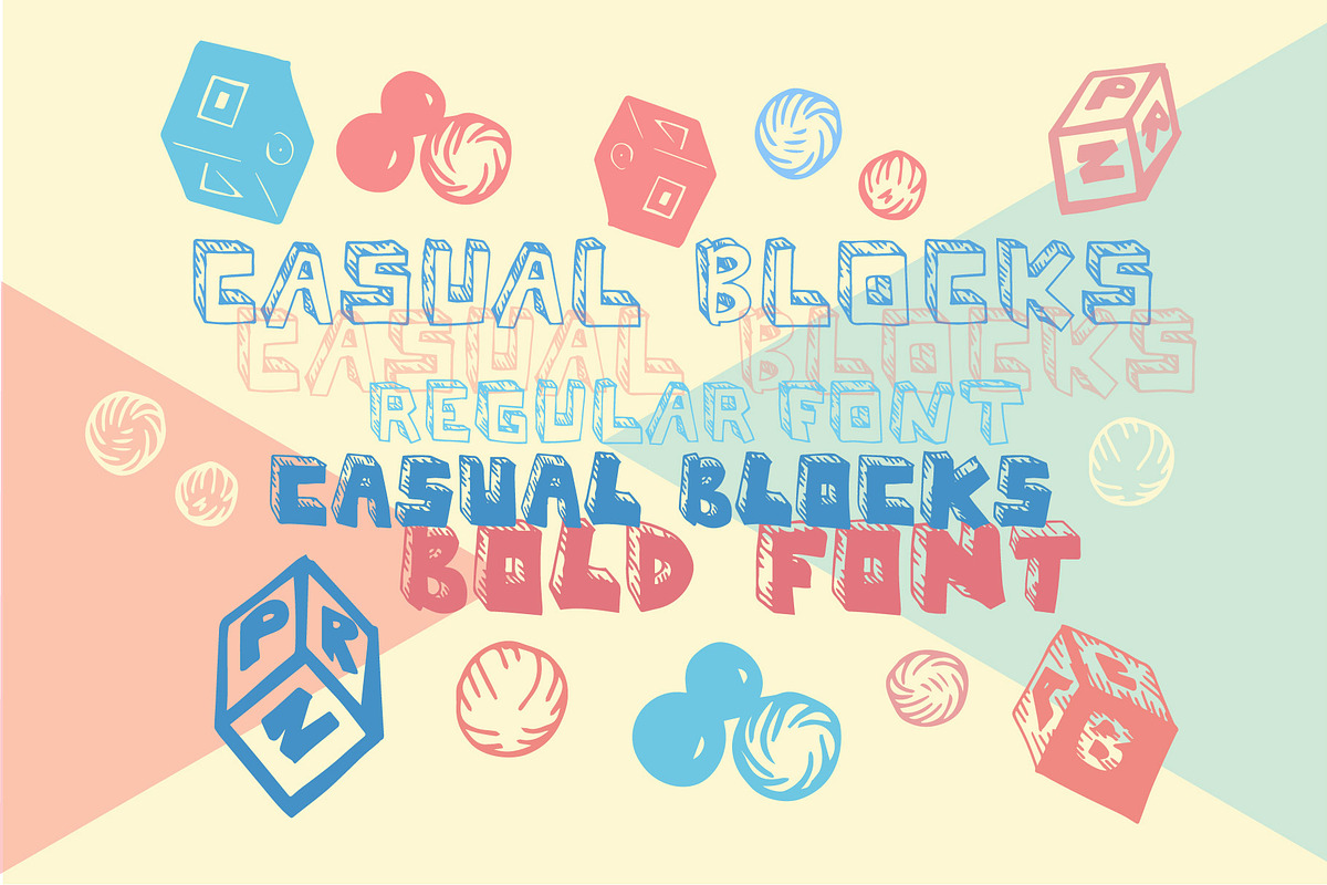 Casual Blocks Font, a Font by M.C. Iglesias (Photo 2 of 6)