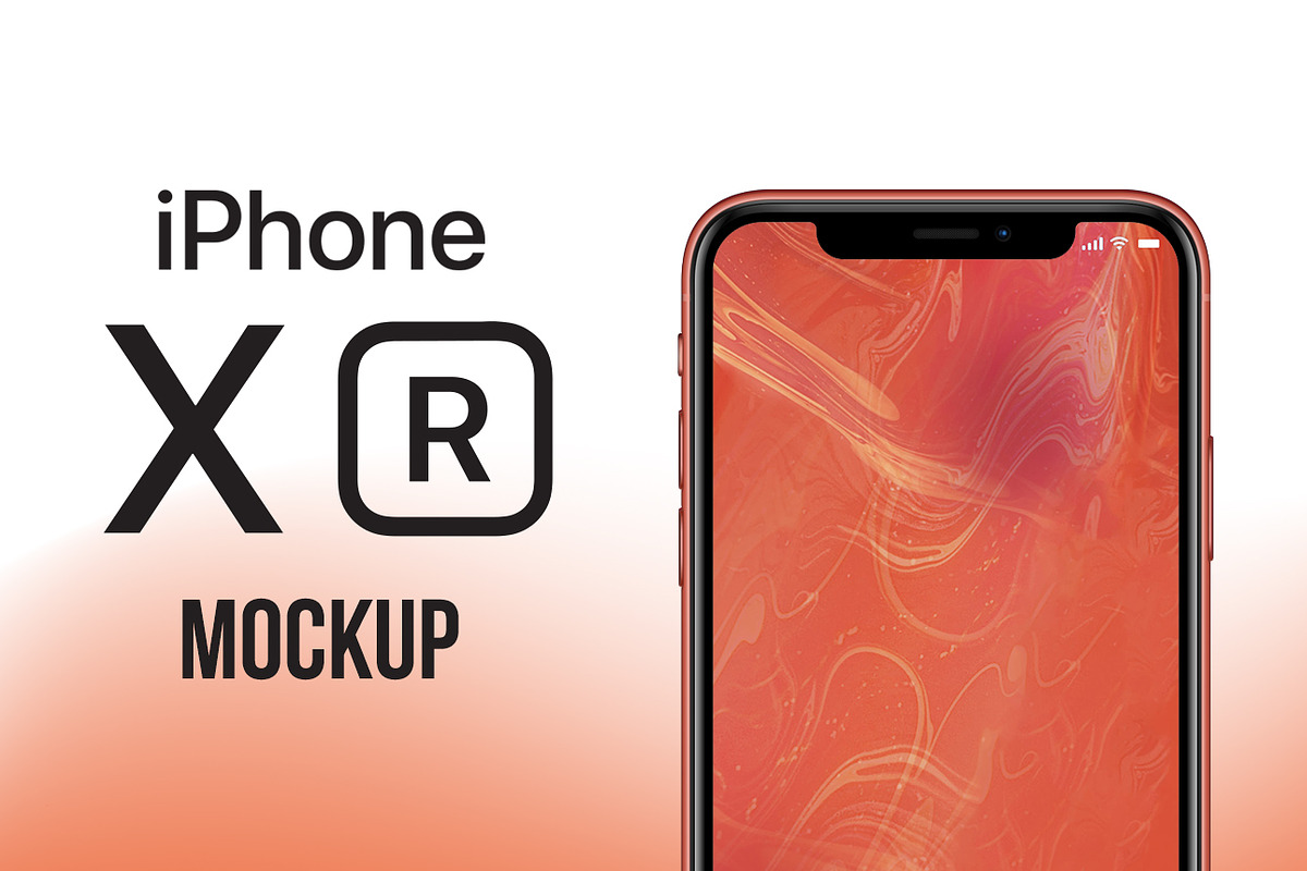 iPhone XR Coral Mockup, an iPhone Mockup by Nadasol (Photo 1 of 2)
