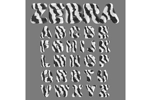 Zebra alphabet, fluffy font letters, an Animal 3D Model by Marozhkastudio