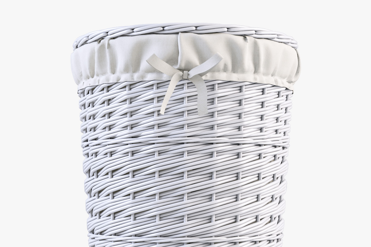 Wicker Laundry Basket 03 White, an Object 3D Model by Markelos (Photo 2 of 12)