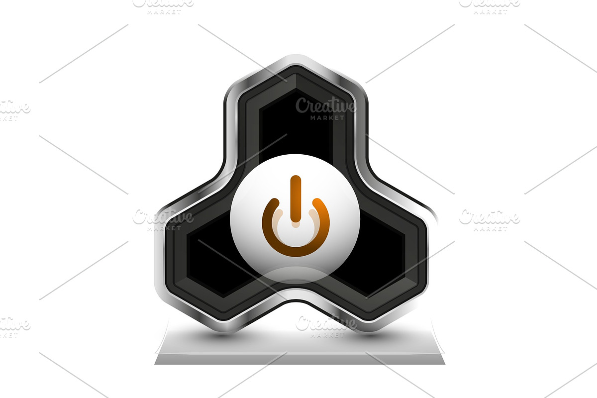 Techno futuristic start power button, a Decorative Illustration by ...
